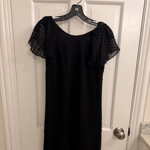 J. Crew Black Silk Clip Dot Ruffle Mini Dress Size 00 - Picture 3 of 7